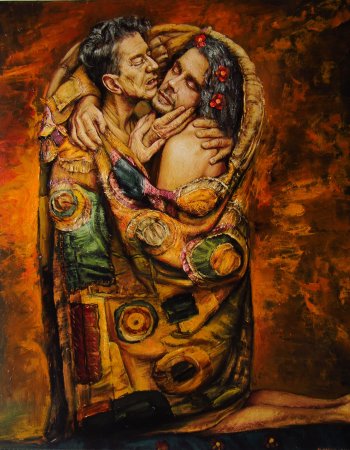 modern look at the picture of Klimt kiss