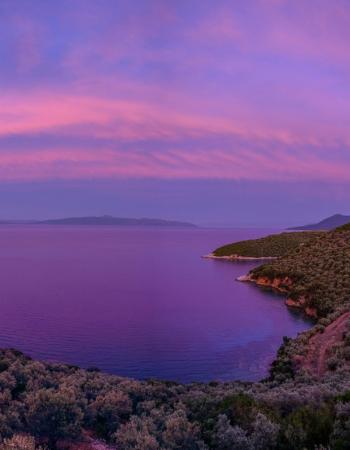Lila Abend auf der Aiolis