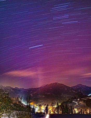 Lila Winternacht über Hopfgarten