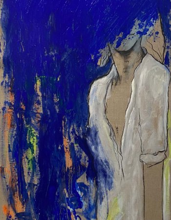 verborgenes Antlitz in Blau