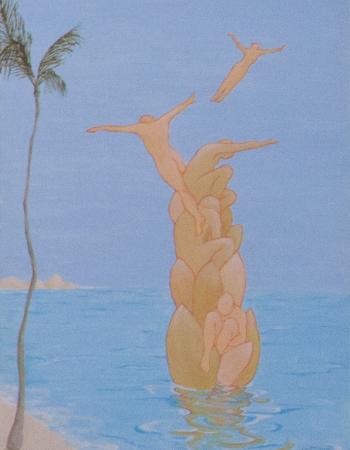 tropische Wasserspringpflanze