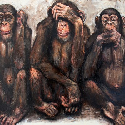 I do not see. I can not hear. I do not speak. | monkeys