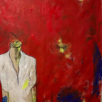 Verborgenes Antlitz in Rot