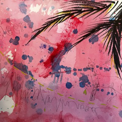 A deer lay dying in the road