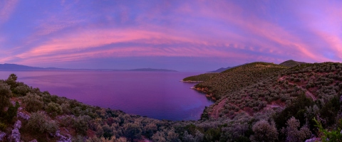 Lila Abend auf der Aiolis
