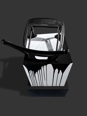 Schwindender schwarzer Stuhl