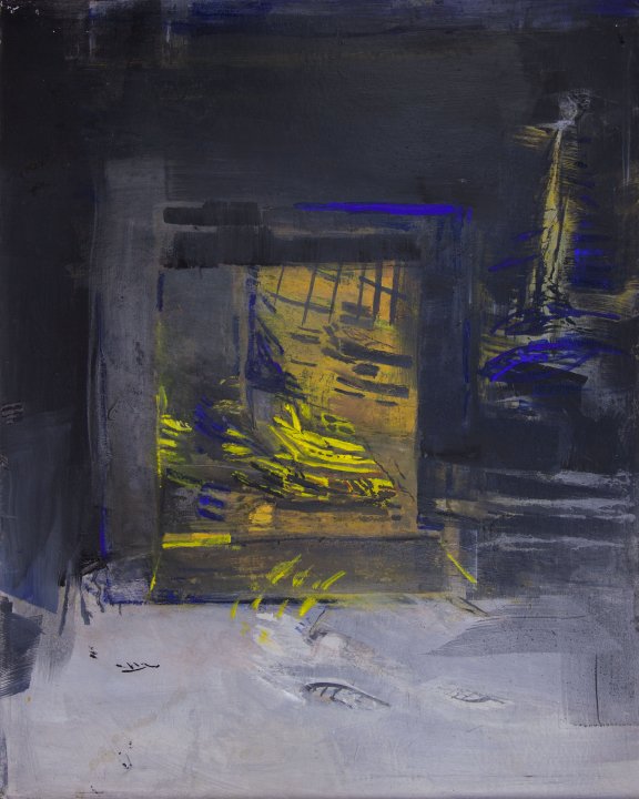 Nachtfensterlandschaft davor und dahinter